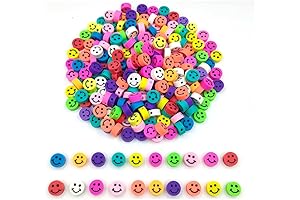 200pcs Smiley Face Clay Beads: Express Your Joy Through Creative Jewelry