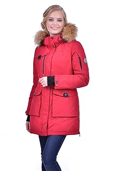 ジャケット・アウター PARKA COAT RED S WINTER MISS SUN SNOWIMAGE Women's Down Coat Winter Parka Jacket
