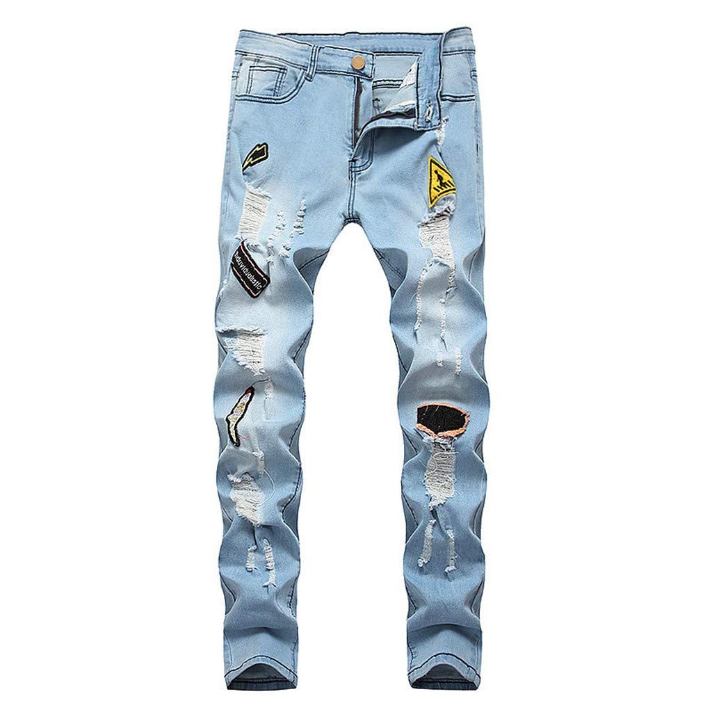 Jeans Strappati Uomo, Pantaloni Jeans Uomo Strappati Pantaloni in Denim Casual Hip-Hop Stile Streetwear Y2k Larghi Leggeri Jeans Neri Strappati Jeans Moto Streetwear Stile Y2k Pants Casual Versatile