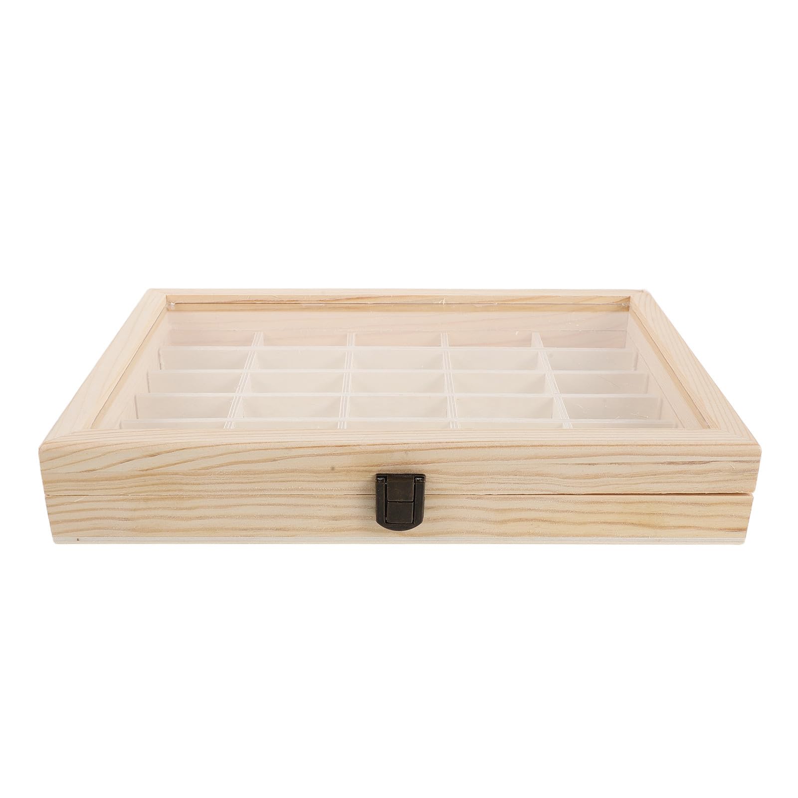 Housoutil Caja de Madera con 48 Compartimentos y Tapa para Muestras