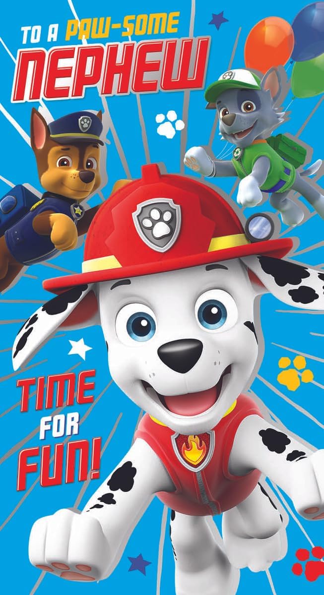 Paw Patrol Nephew Birthday Card, Multi, PA005