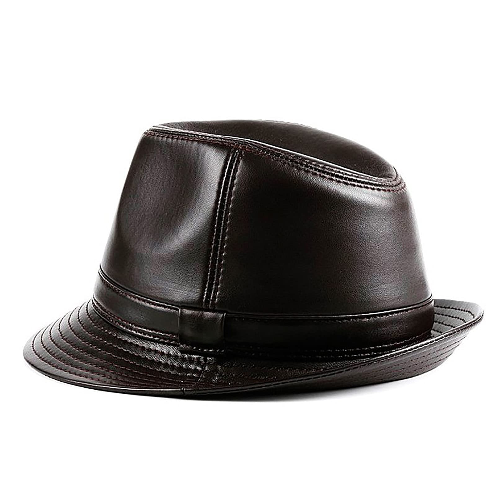 Sombreros de invierno, hombres jazz gorra piel de oveja piel clásico fedora trilby caballero sombrero sombrero gorra