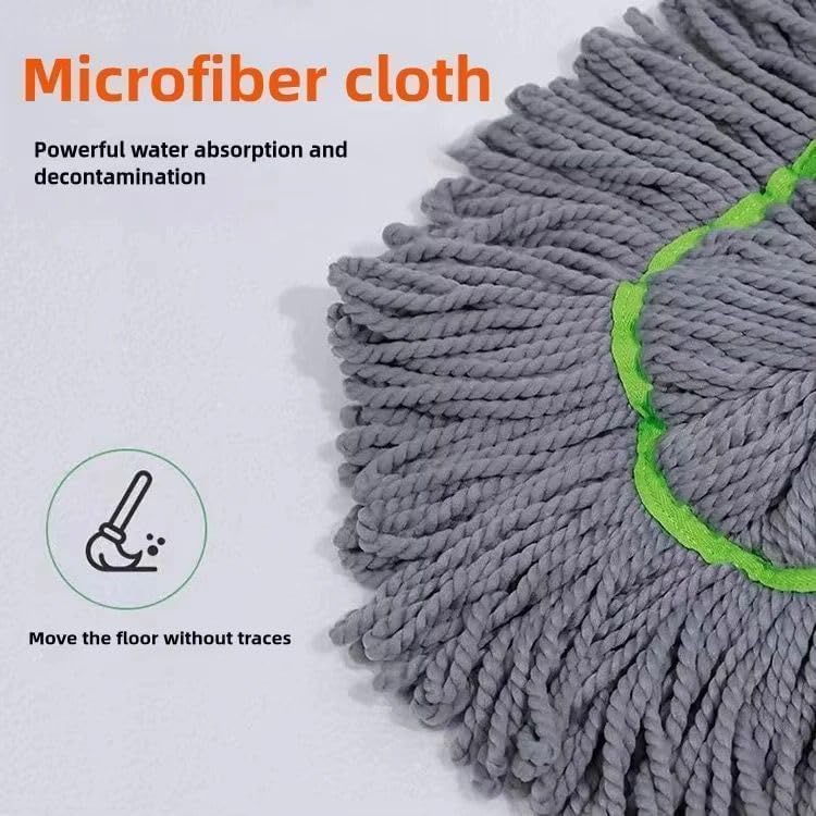 Image of Microfiber Twist Mop for Floor Cleaning, Squeeze Twist Mop Stick, Durable Dust Easy to Use Floor Cleaner, Effective for Hardwood, Tile, and Laminate (Green)