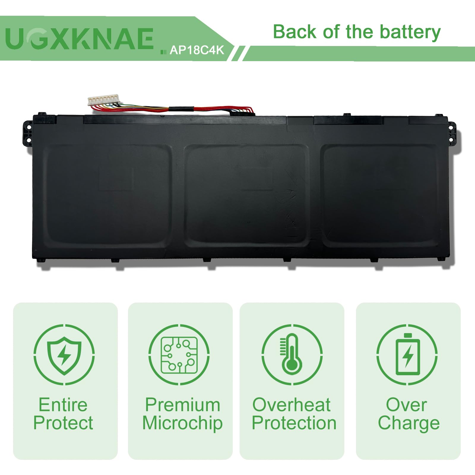 Batteria Per Laptop Acer Batteria 48Wh 3 Celle Per Acer Aspire 5, Spin 3, Chromebook 314 – Compatibile Con AP18C4K, Sicurezza Certificata Batteria AP18C4K 48Wh