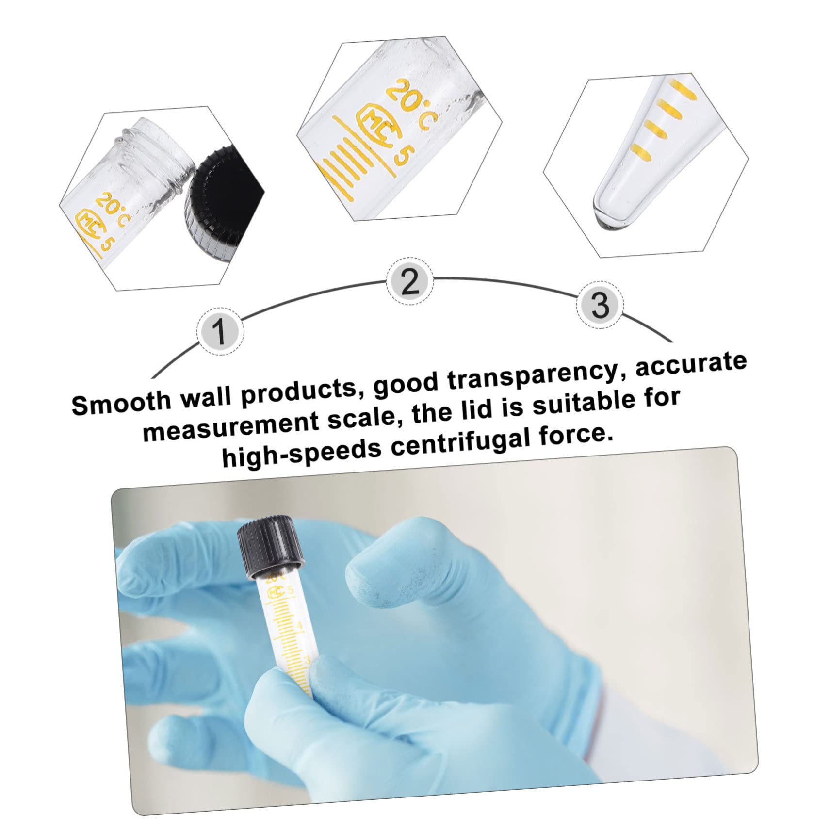 LIFKOME 5ml Glas Zentrifugenröhrchen Mit Sicherem Verschluss Durchsichtige Probenflaschen 10 Stück Mikrozentrifugenröhrchen Für Laborproben Und Lagerung