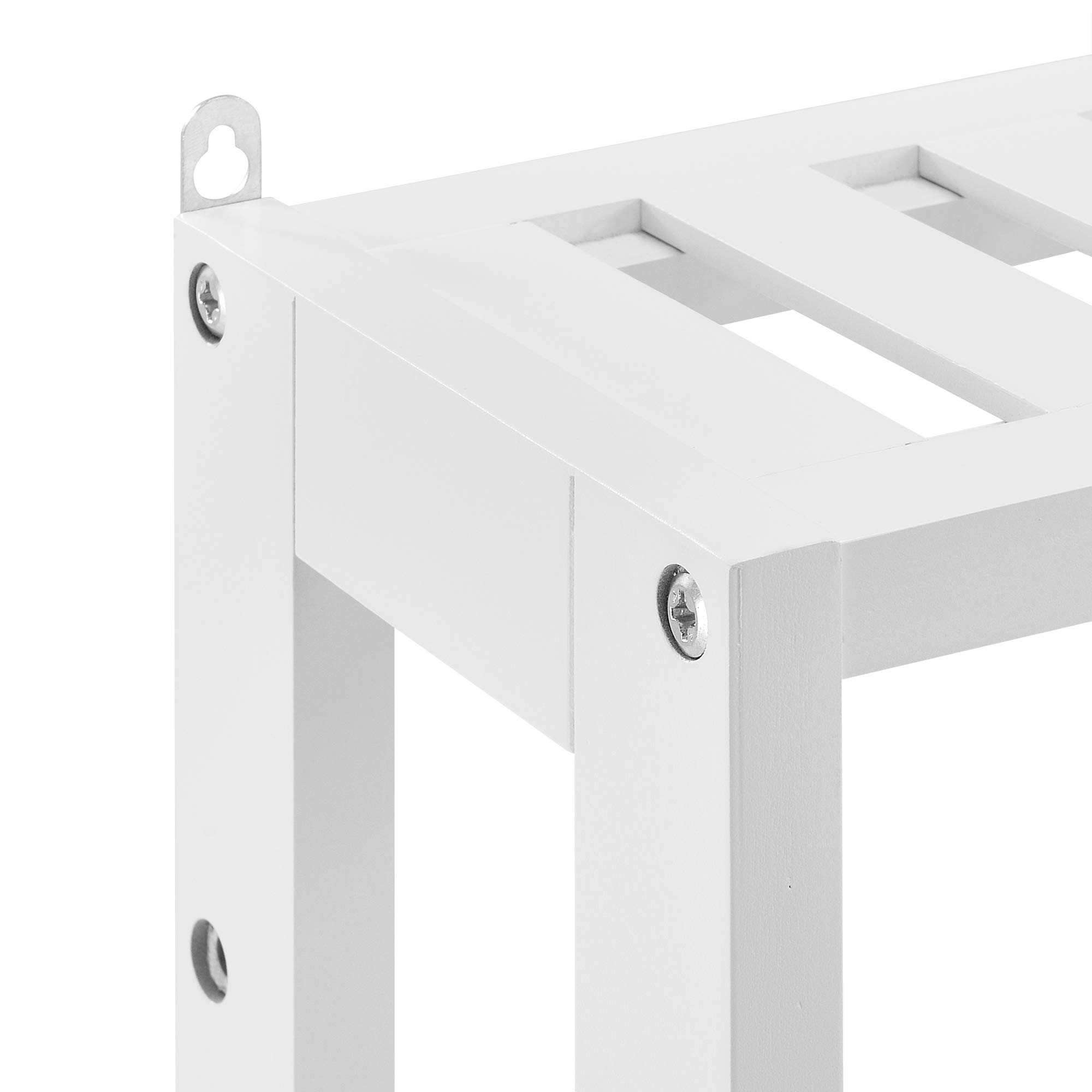 Estantería de pared para el baño - 54x15x60cm - blanco - 2 compartimientos