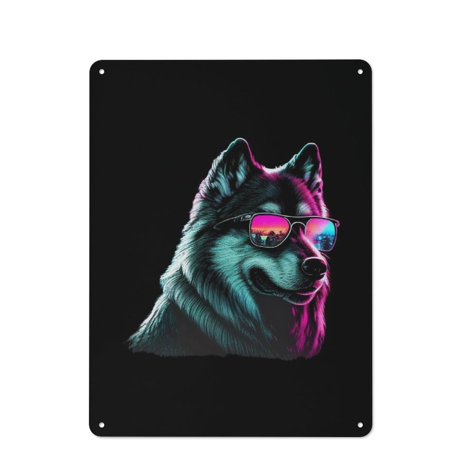 Junmoney Alaskan Malamute Retro Tin Wall Plaque 40X30cm Featuring For Pub Or Café, New-Space Wall Decor For Pub Decor Enthusiasts