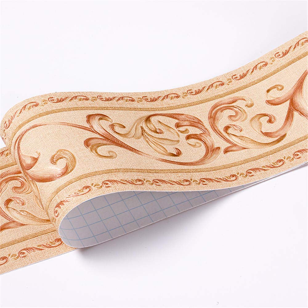 Sdsdgrw Yellow Vine Flower Wallpaper Border, Wallpaper Border Stickers Pvc Peel And Stick Multicolor(Yellow Vine Flower)