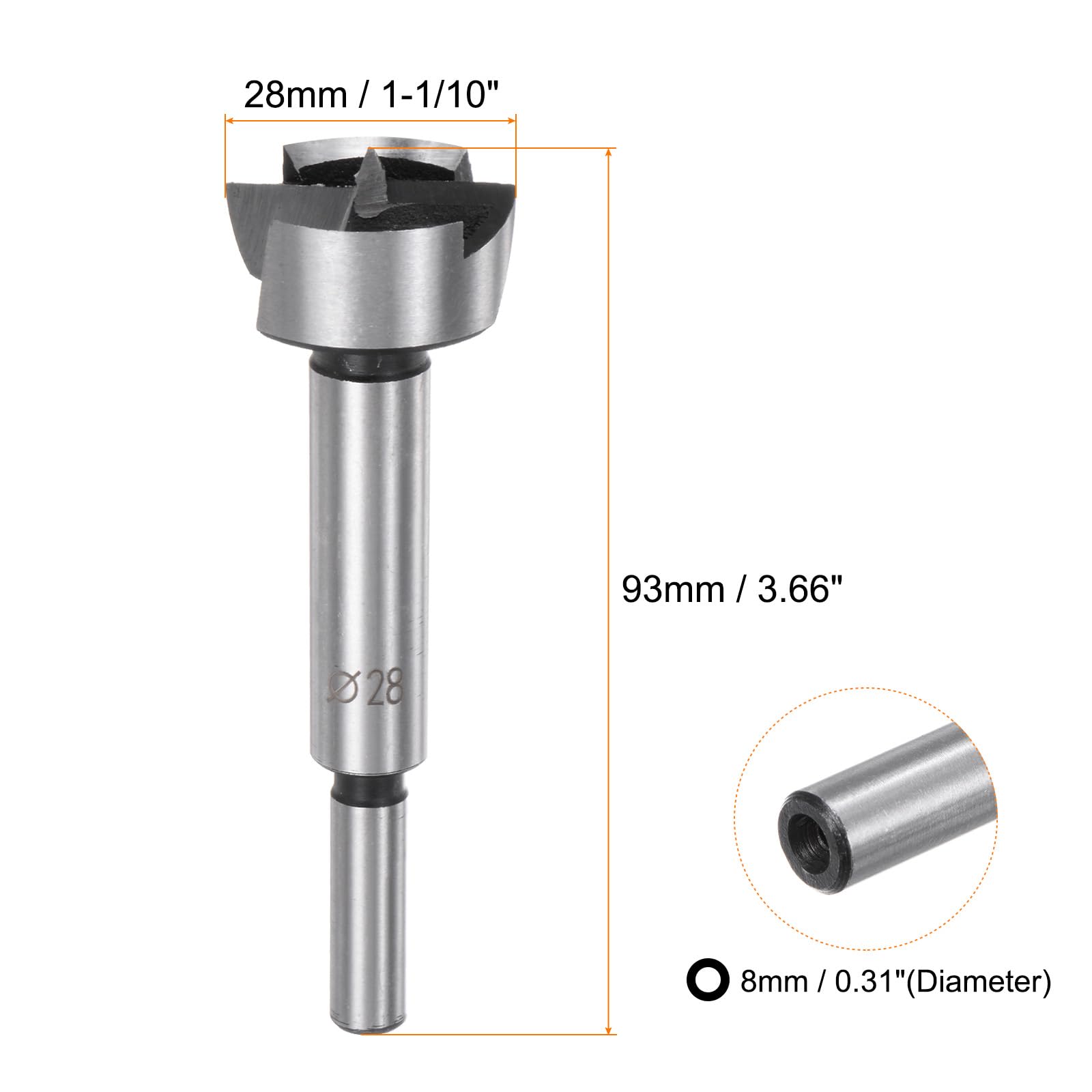 1-1/4 Inch Drill Bit 12 Piece Screw Point Spade Drill Bit Set Triple Sharpened HSS Bit