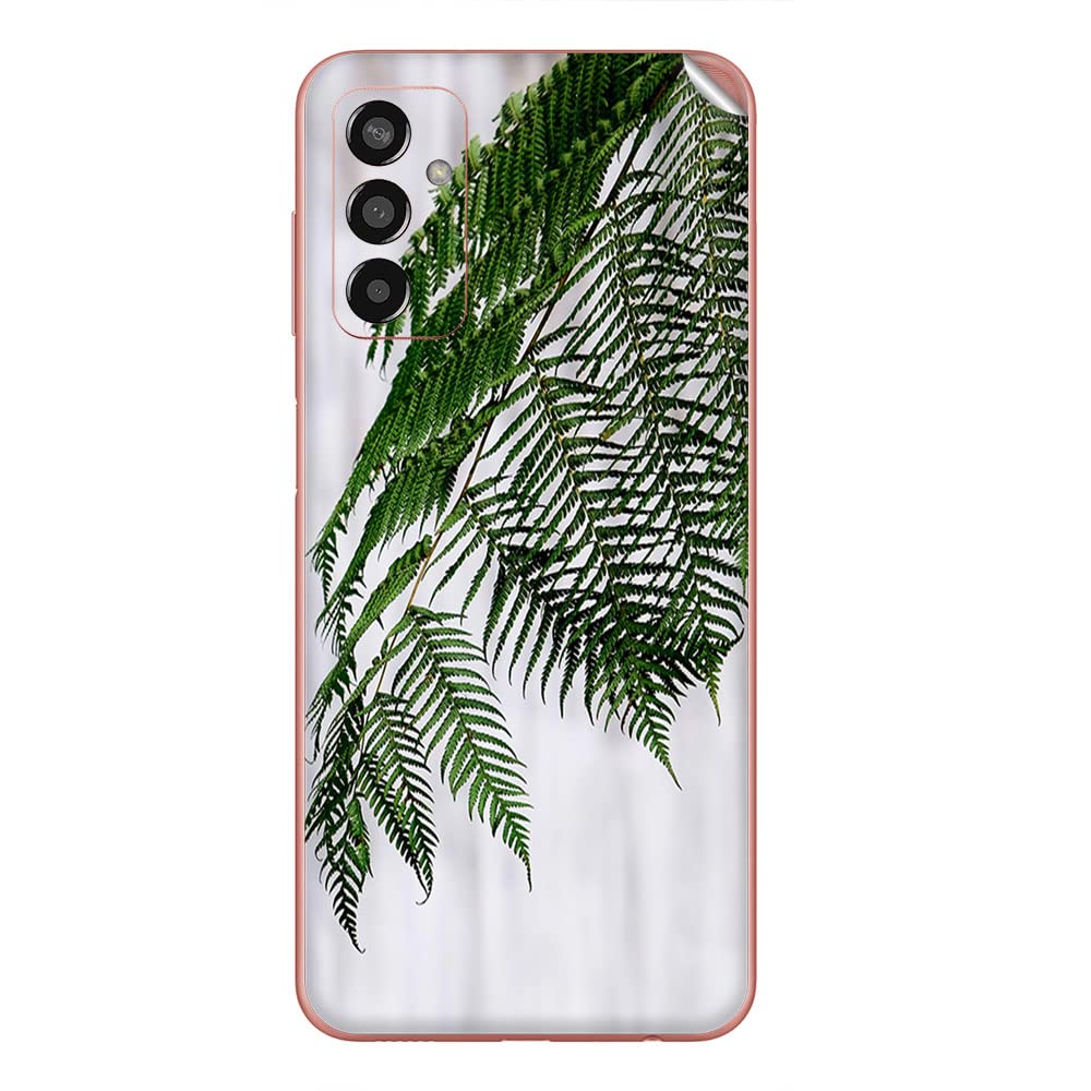 GADGETS WRAP Printed Vinyl Skin Sticker Decal for Samsung Galaxy F13 - Grean Leafs Multicolor