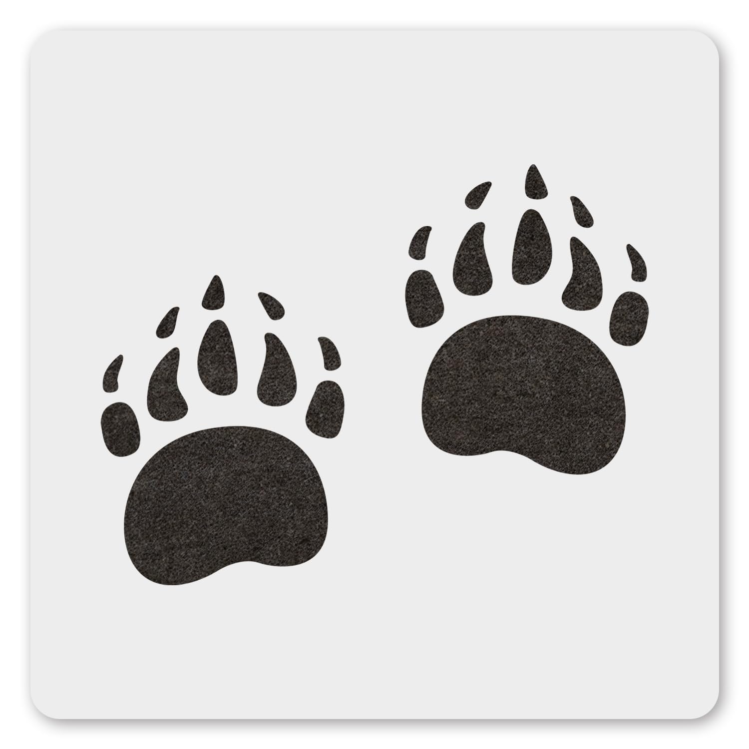 MAGJUCHE Bear Claw Stencil 12 Inches, Reusable Bear Footprint Stencil for Painting DIY Crafts Decor