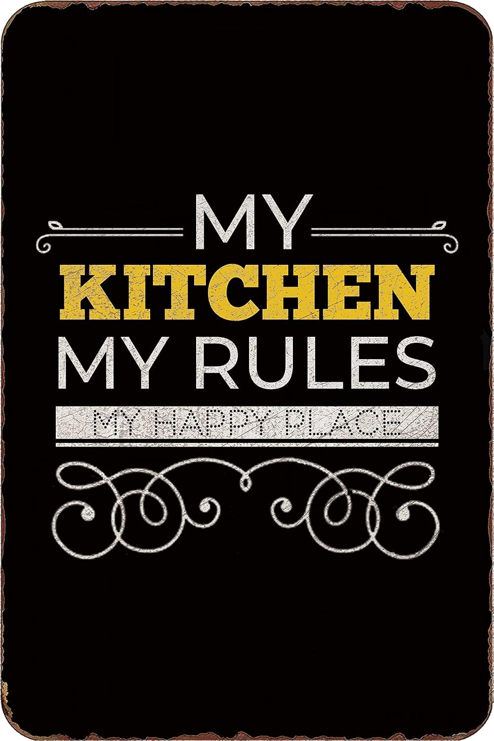 Anceky Style-8 My Kitchen My Rules Sign Funny Kitchen Tin Sign Wall Decor For Farmhouse Home Decor S 8X12 Inch