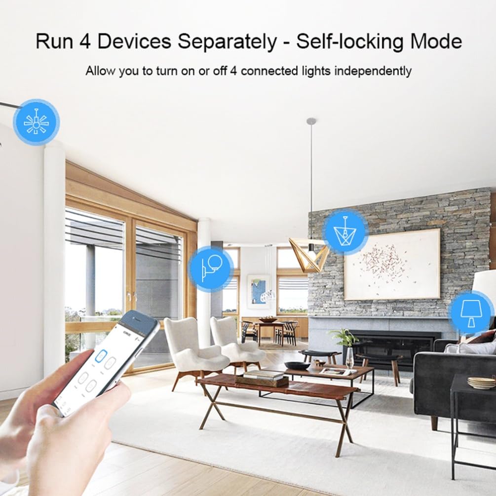 4 Canali Smart WiFi Interruttore 4 Gang Casa intelligente telecomando Interruttore della luce AC85-250V