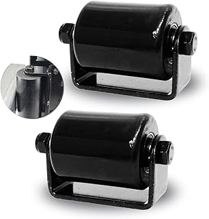 2Pack Slide Gate Guide Roller with C Post Welded Bracket, Hard Nylon Sliding Rolling Gates Guider, Heavy Duty Sealed Ball Bearing Side Roller Assembly (3 Inches - 2 Pack)