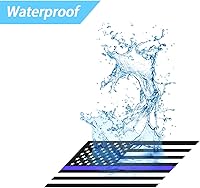 Vista 3 de 3 calcomanías reflectantes de bandera estadounidense para automóvil, 5 x 3 pulgadas, vinilo de línea azul delgada de Estados Unidos, calcomanías