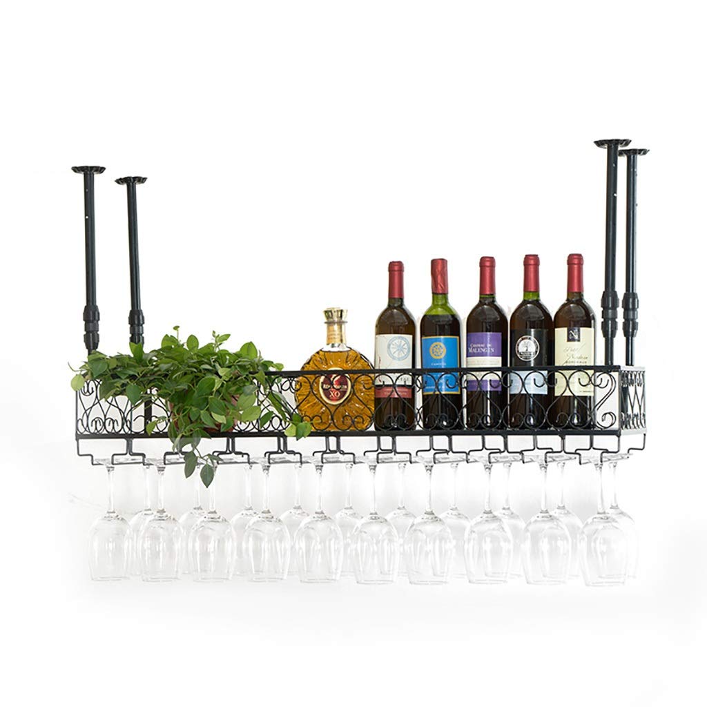 Casier à vin en fer haut de gamme et cadre en verre suspendu design