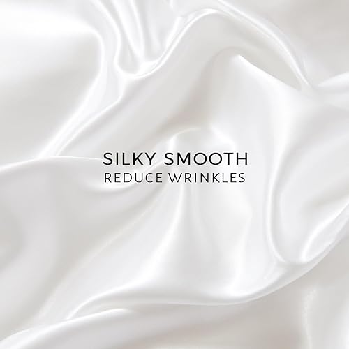 Miniatura 7 de HOdo Home Funda de edredón de satén tamaño King, funda de edredón de 3 piezas, ultra suave y transpirable, con cierre de cremallera y lazos en las