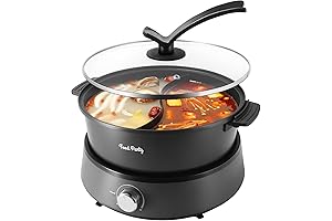 Electric Upgraded Separable Shabu Shabu Hot Pot with Divider, Electric Cooker for...