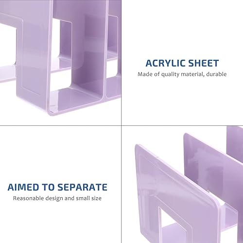 Vista 12 de Alipis Práctico sujetalibros escritorio estante de libros Dilicar libros titular de exhibición del estudiante Morado