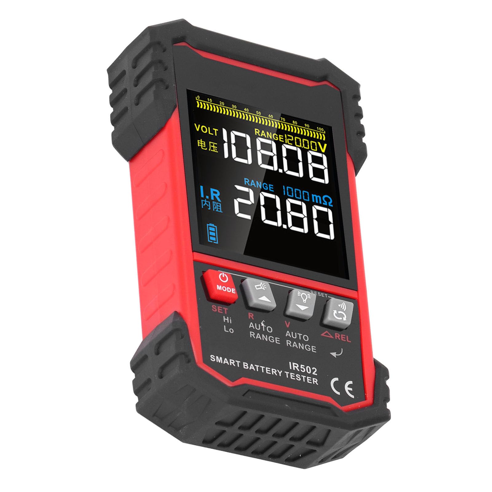 Probador de resistencia interna de la batería Pantalla LCD TN profesional precisa Analizador automático de batería con pantalla de 3,2 pulgadas para baterías de litio ácido alcalinas