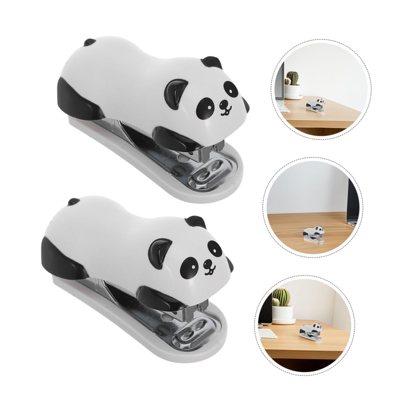 15 Pezzi Mini Cucitrice da Tavolo Forma Panda Spillatrice Portatile Piccola per Ufficio Scuola e Casa Design Carino e Funzionale per Scrivania