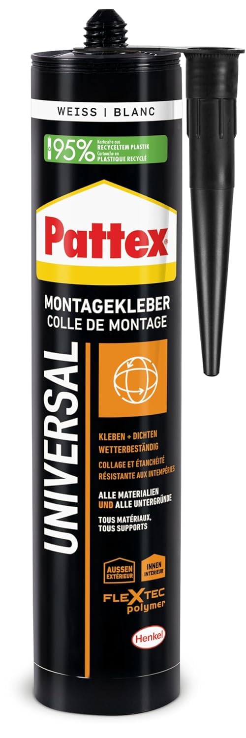 Pattex Montagekleber Universal, Kartusche, weiß, 6x 420g | Vielseitiger Kleber für fast alle Materialien – ideal für Heimwerker & Bauprojekte