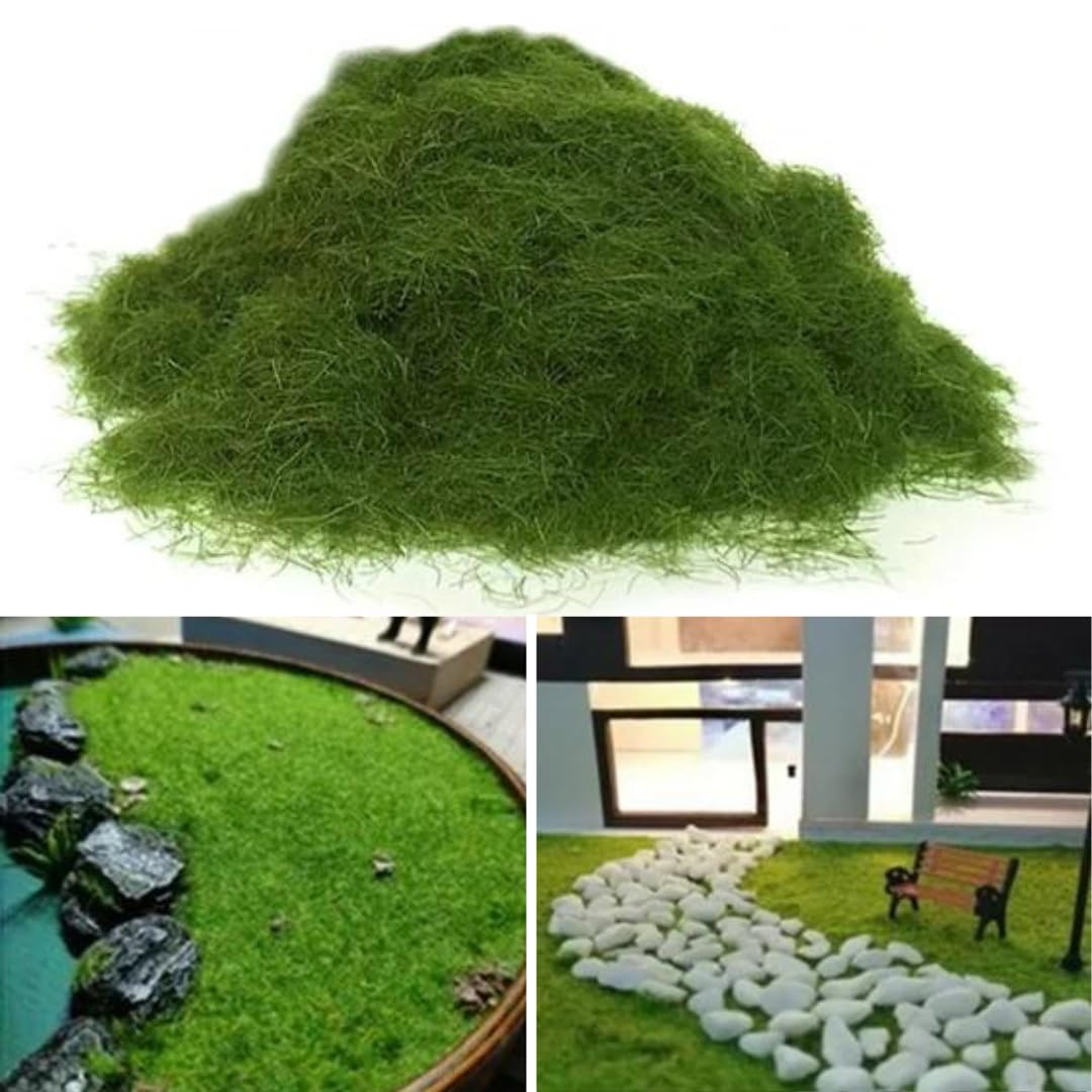 SANSEFERO Premier Plants Artificial Moss Powder Fake Green Grass Powder for Aquarium Landscape and Decoration (100 Gram)