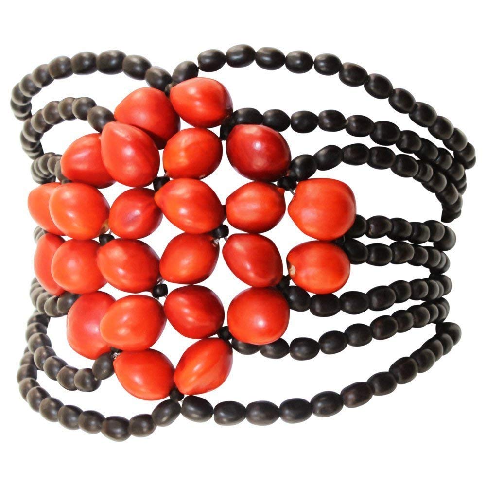 Evelyn Brooks DesignsPeruvian Gift Meaningful Bracelet for Women - Love, Happiness, Prosperity, Energy Huayruro Good Luck - Red Seeds - Ecofriendly Jewelry Amarno Artisans for EB