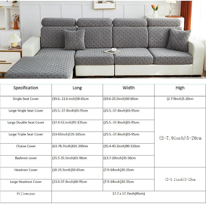 Miniatura 5 de APEXBOUND Nolan - Funda de sofá interior mágica, fundas de cojín para sofá modular en forma de L, funda elástica para decoración de muebles del