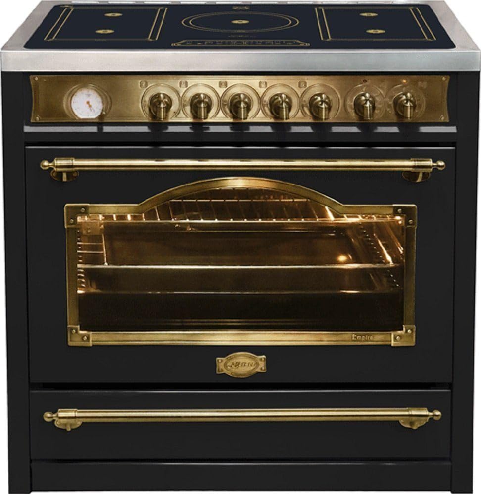 Kaiser Induktions-Standherd HC 93655 IEm, Elektro Standherd 90 cm/Kaiser Empire Black/Multi 8 Multifunktions-Elektro-Backofen mit Induktionskochfeld