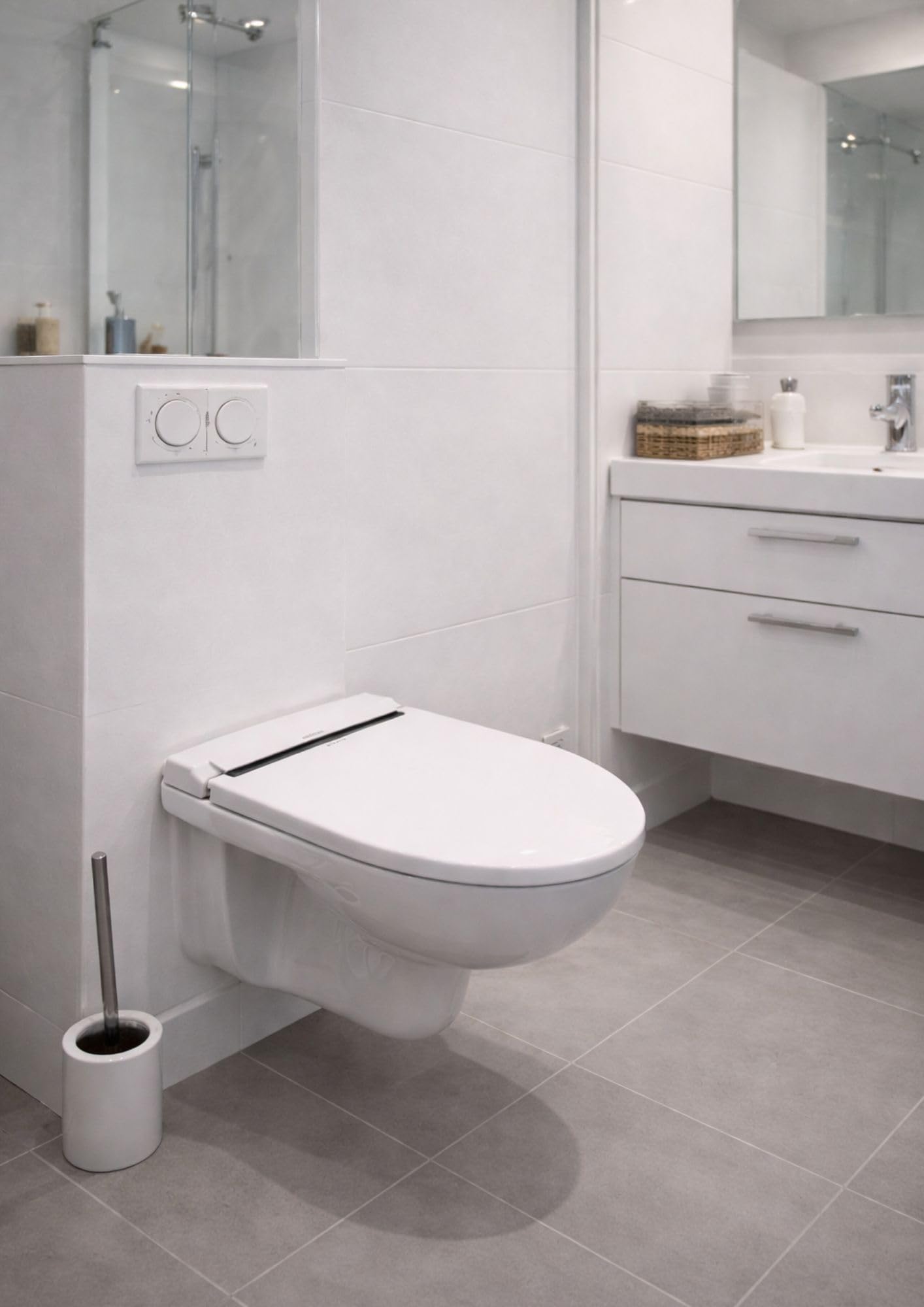 Abattant WC Japonais électrique extra plat Aquaeasy avec Fonction Lavage et Séchage, Siège Chauffant, Télécommande, Affichage LED, Lumière Nocturne, Température Réglable, Blanc