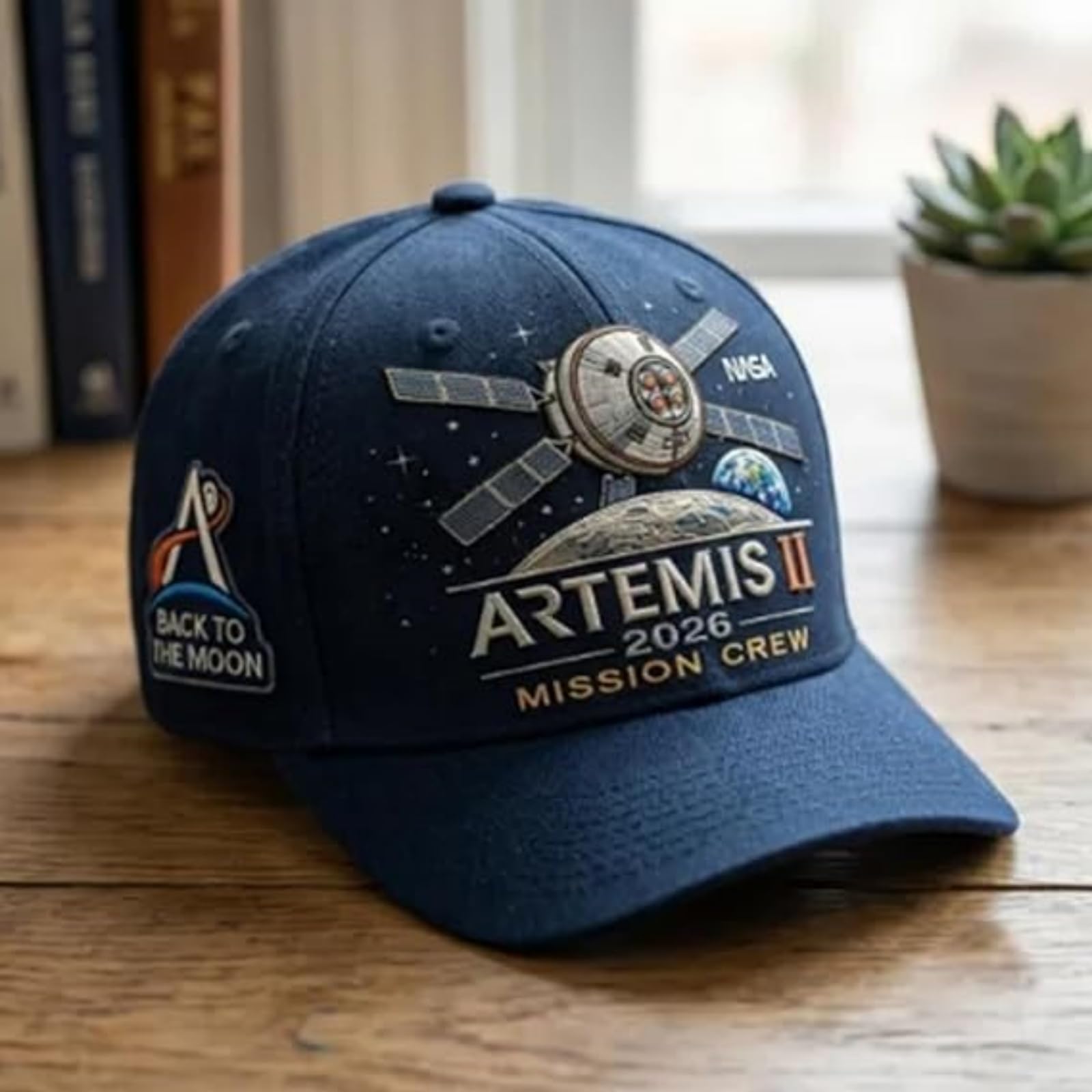 Artemis II Lunar Mission Commemorative Cap, Adjustable Embroidered Baseball Hat for Men & Women, NASA Space Gear — view 2