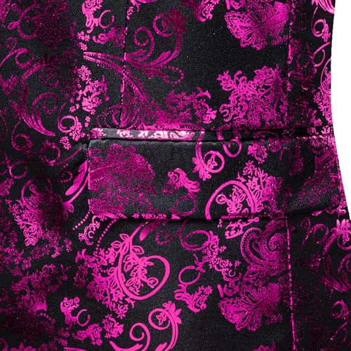 Image of Barry. Wang Men's Sport Coats & Blazers Flower Suit Jacket 1 Button Paisley Tuxedo Mardi Gras Carnival Parade Gift