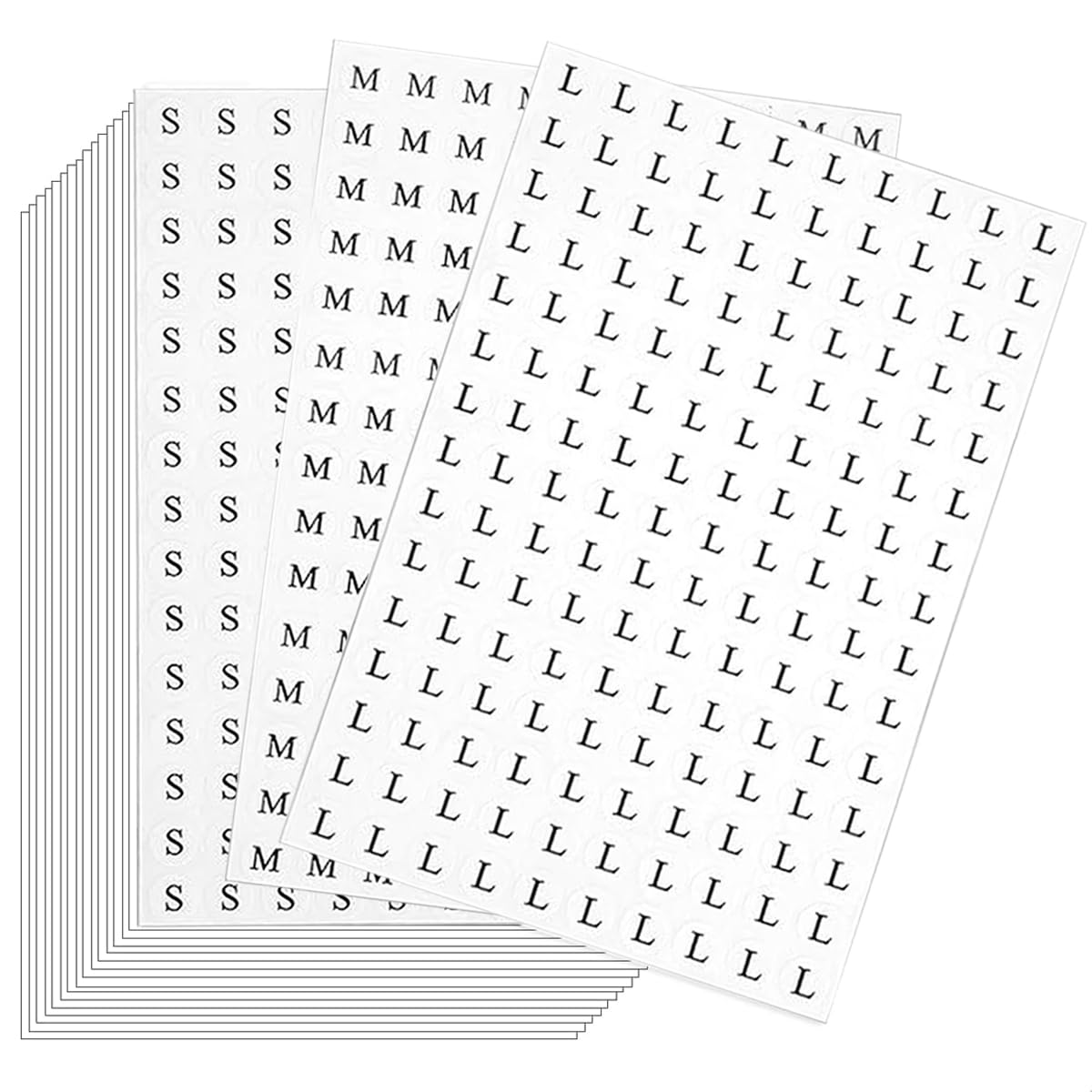 4500 Pieces Clothing Size Round Sticker, 3 Size (S, M, L), 1/2" 0.5 inch Self Adhesive Apparel Circle Label Stickers for Clothes T Shirts Trousers Skirt Retail (Diameter: 1.3 cm/13 mm)