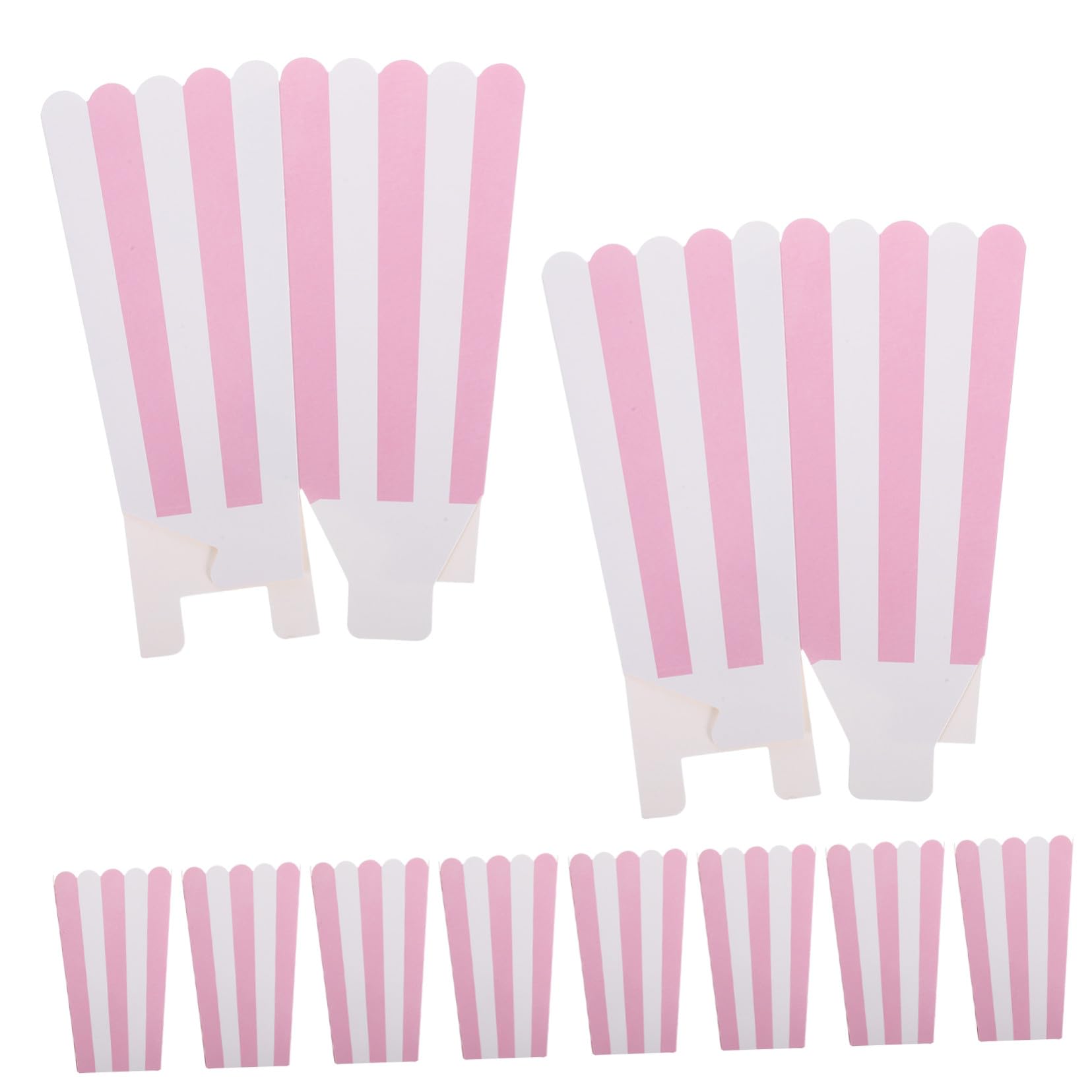Cubos de Palomitas de Maíz Rayados de Papel, 100 Unidades