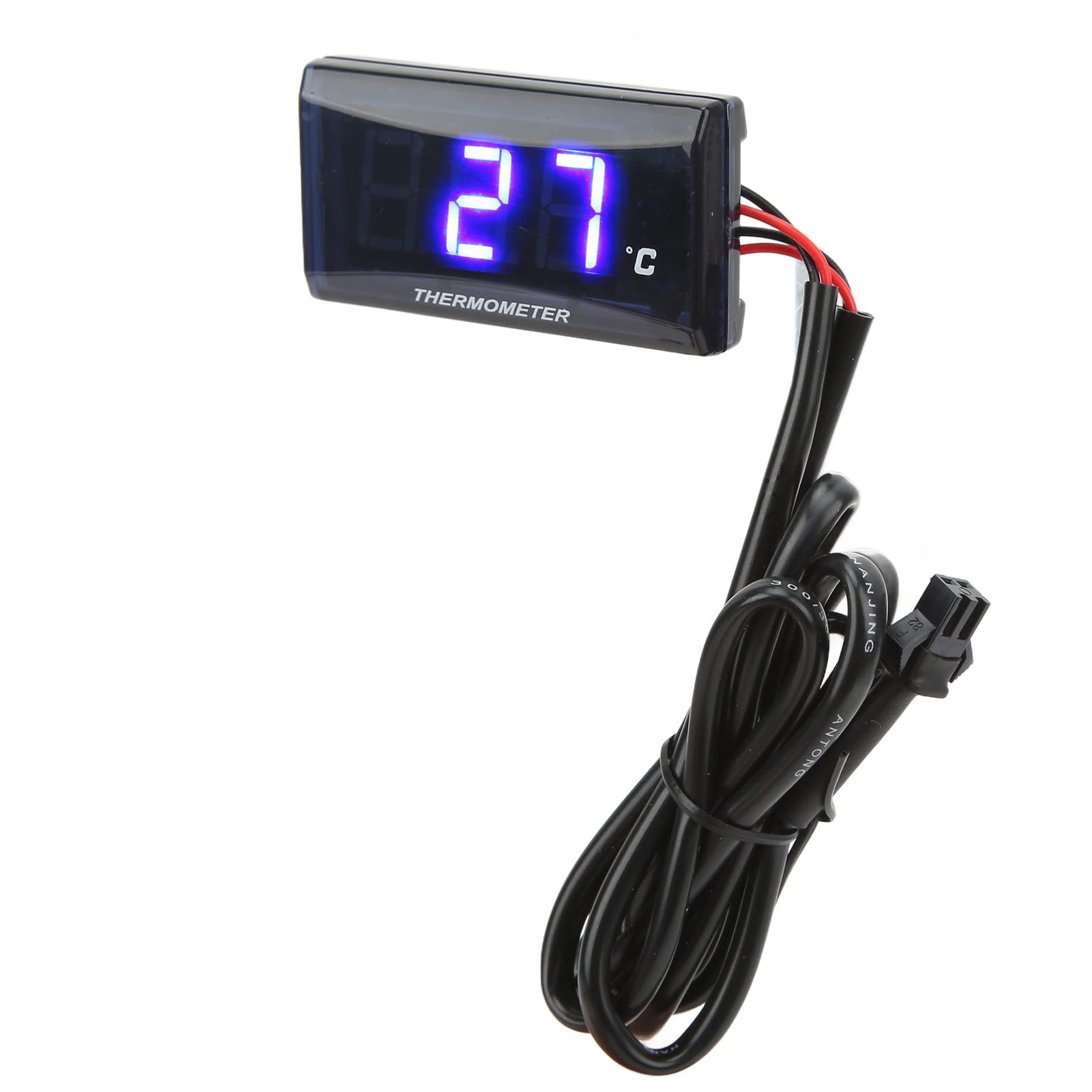 Écran LCD Universal Motorcycle DC12V Gauge de température à eau mince avec TEE 16 mm pour moto (Blaue Hintergrundbeleuchtung)
