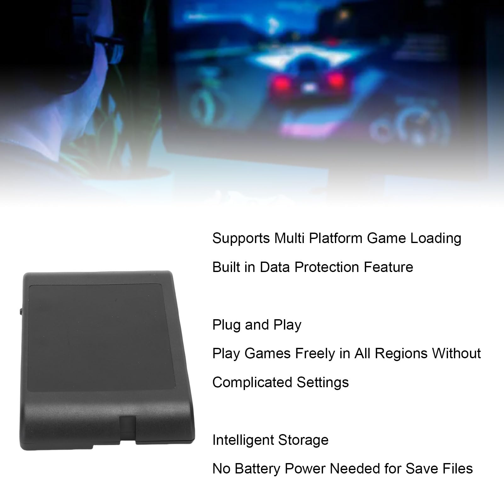 Plyisty Mega Drive V3 Pro-Spielkassette für Genesis & Master System, All-in-One-Flashcard mit 4 GB TF-Karte, Speicherfunktion und Cheat-Unterstützung, für MD1 MD2 MD3 CD X 32X-Konsolen (BLACK)