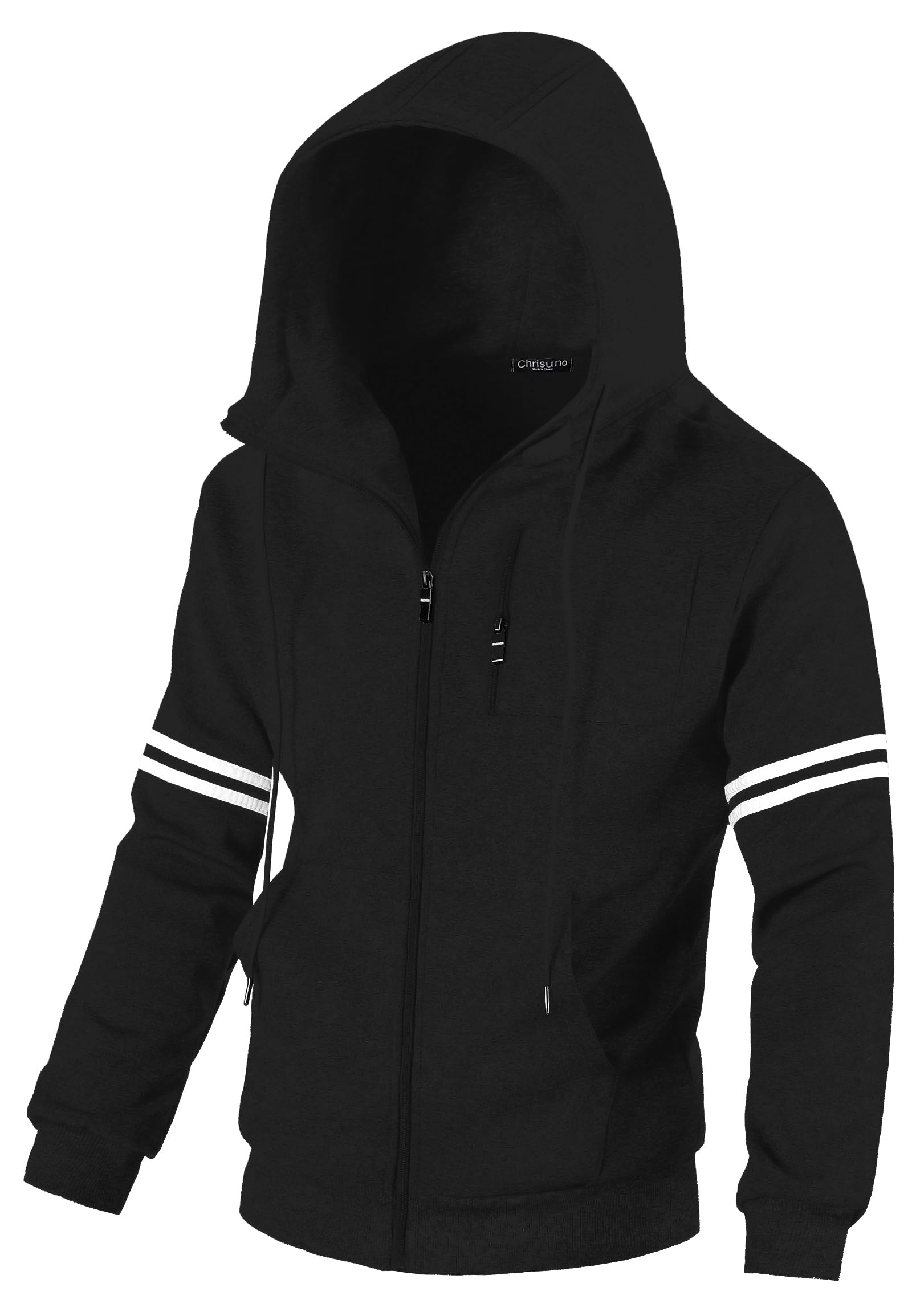 chrisuno Men's Soft Fleece Fashion Hooded Sweatshirt Zip Up Sports Sweater Hoodie Jacket-picture-55