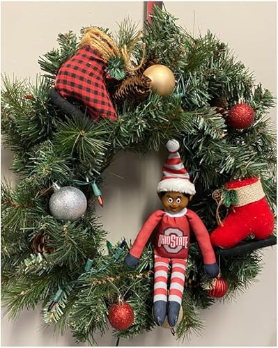 Miniatura 2 de FOCO Ebony NCAA Ohio State University Buckeyes Banco Buddy Shelf Elf  Edición limitada NCAA Team Christmas Elf  Juguete de peluche compañero de