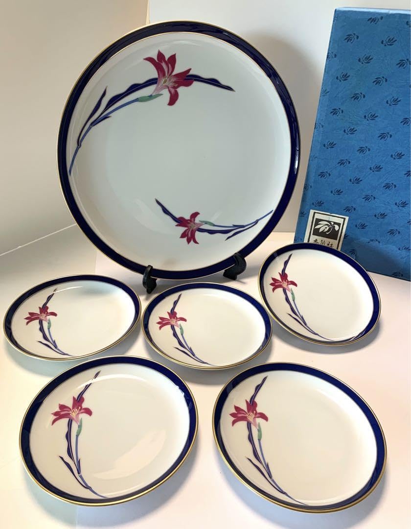 香蘭社オーキッドレースシリーズの小皿5枚 ✨オーキッドレース