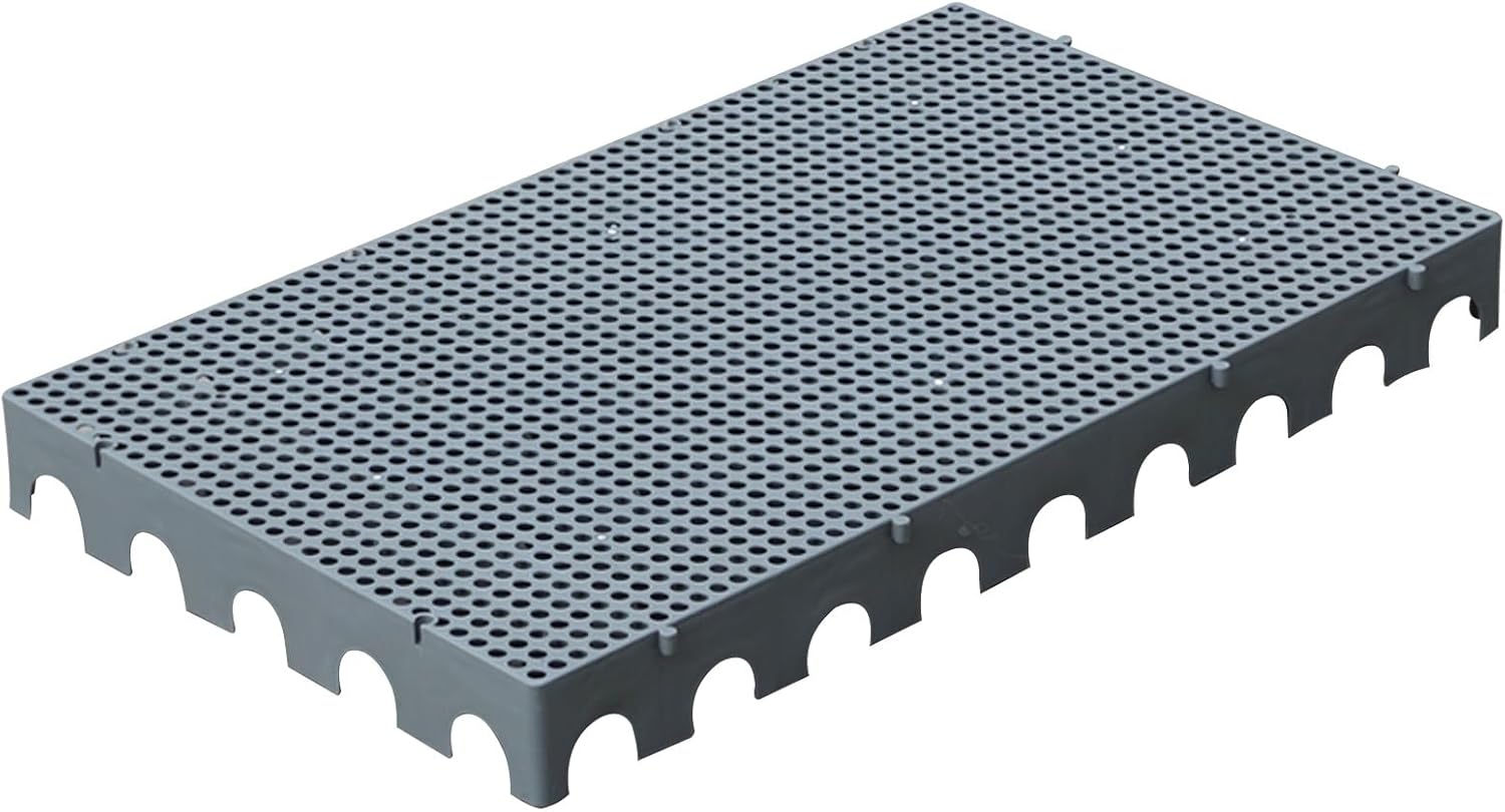 Plastic Pallets, Lightweight Moisture-Proof Floor Pallet, Waterproof Grid Pad with Ventilation Grid for Kennel, Garden, Basement, Patio(Gray,100x60cm/39x24in)