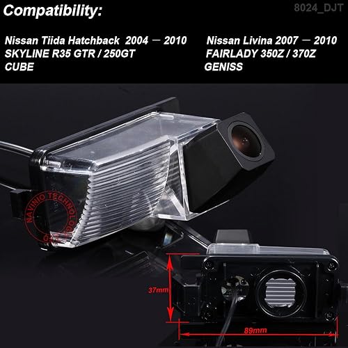 Miniatura 4 de Vehicle Backup Camera 170 Night Vision IP68 Waterproof Design Rear View Parking Camera for Nissan Tiida HatchbackLivinaR35 GTR250GTFairlady