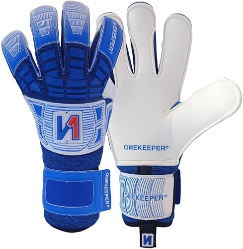 ONEKEEPER Fusion Aqua Pro Blue - Guantes de portero de fútbol de nivel profesional para adultos y jóvenes, guantes de portero de fútbol GK