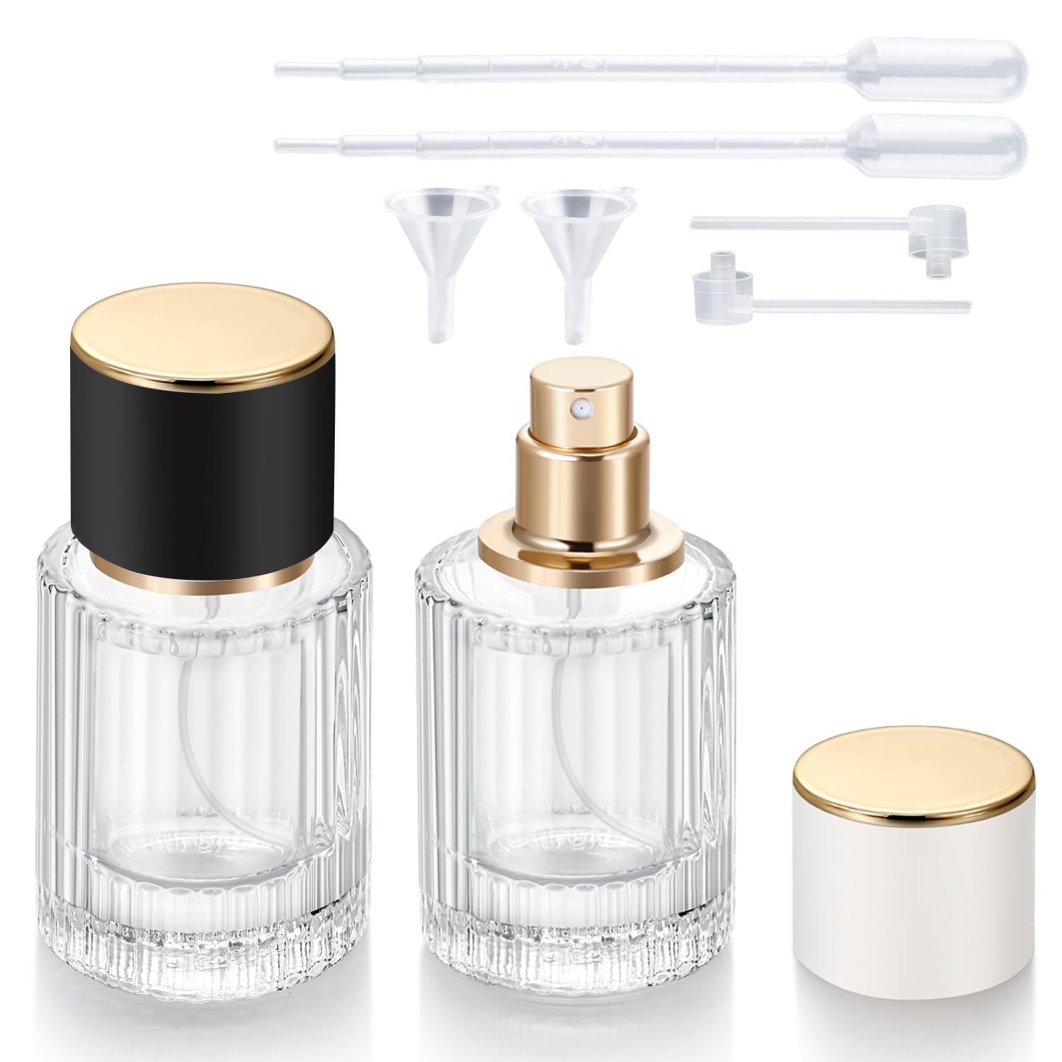 Jxcmeng 2 Pack 30ml Empty Perfume Spray Bottles, Refillable Fine Mist Atomizer Portable Travel Cologne Atomizers Fragrance Containers Sprayer for