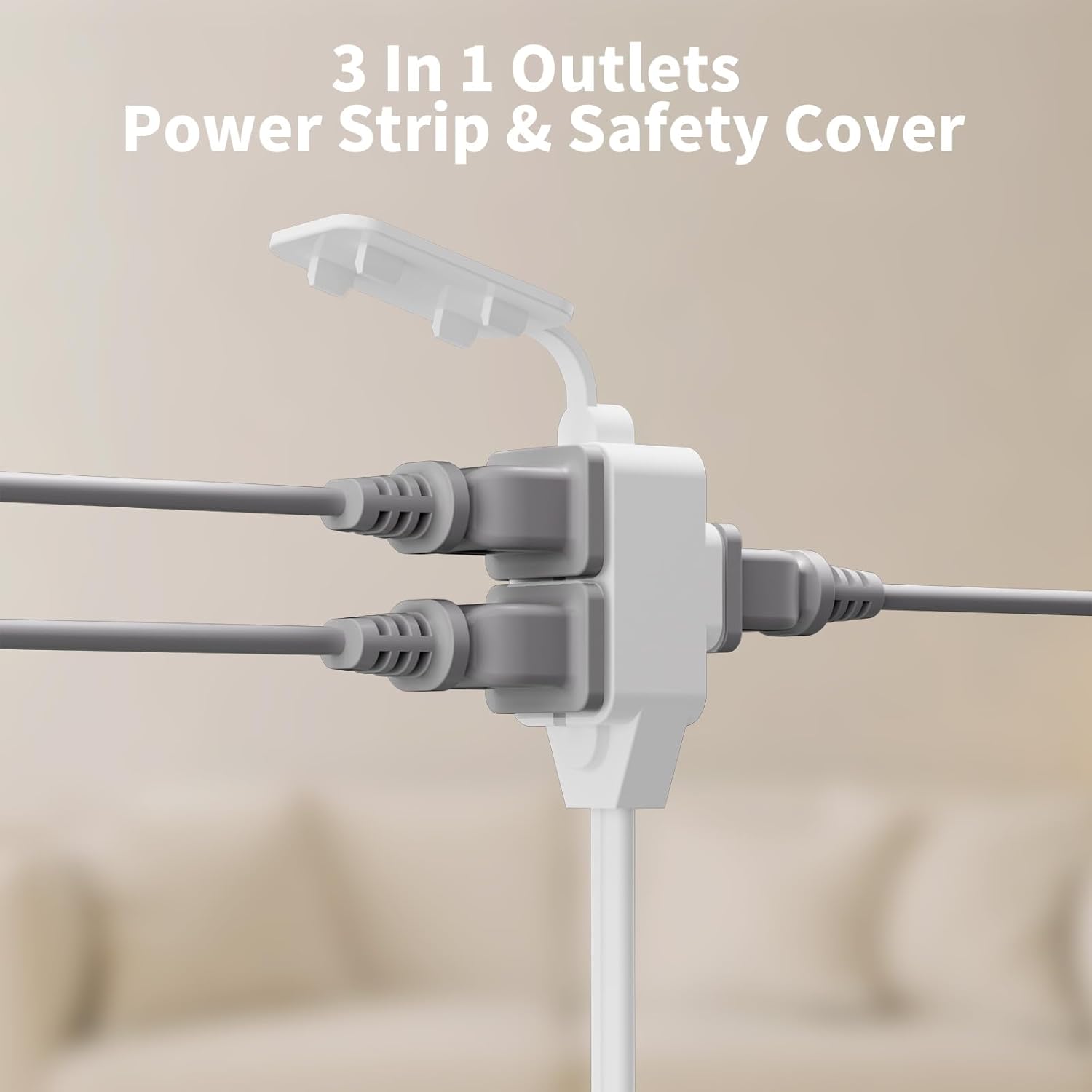 K KASONIC - Extension Cord with On/Off Switch, 9 Feet 3 Outlets Power Cord with Foot Switch & Safety Outlet Cover, Indoor Use with Lamps, Holiday Christmas Tree Lights, ETL Listed - 2 Pack