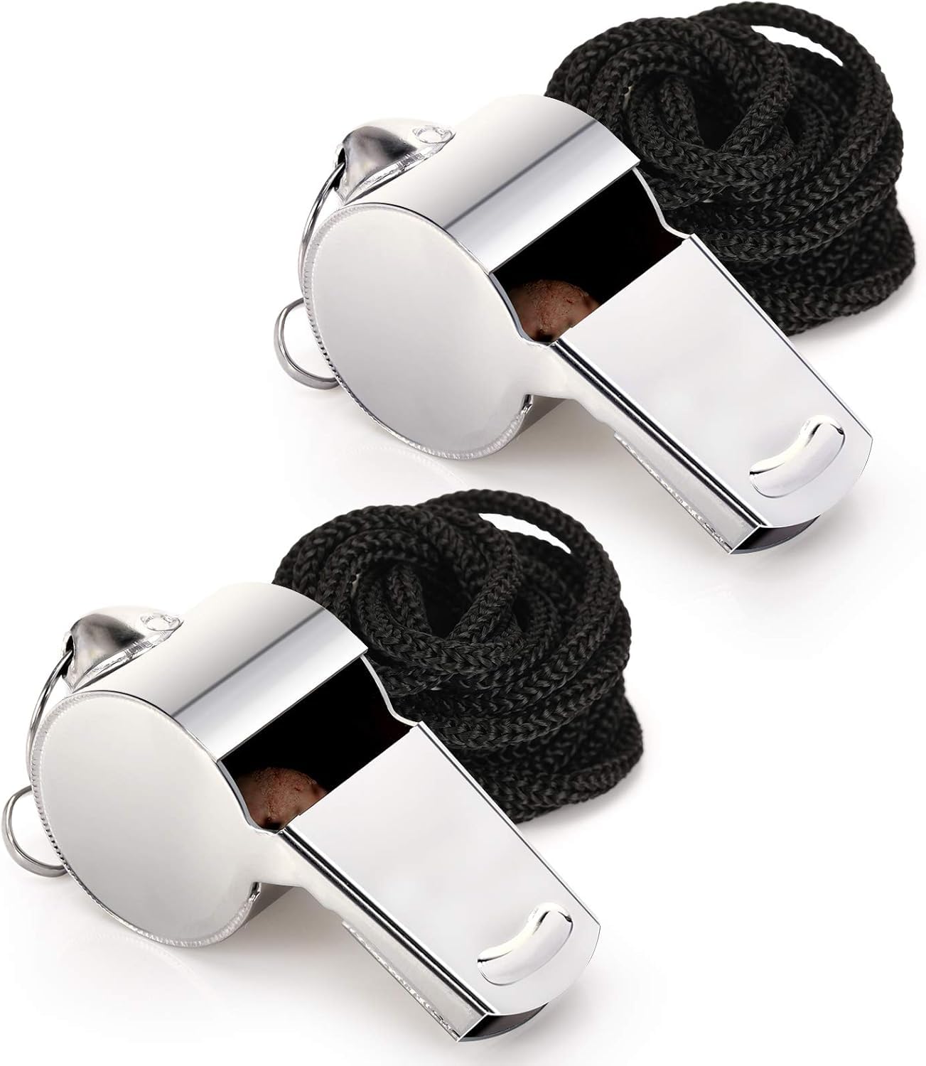 Fya Stainless Steel Whistle with Lanyard, Very Loud Sports Whistle, Perfect for Referees, Coaches, Polices, Emergency, Outdoor Sports,