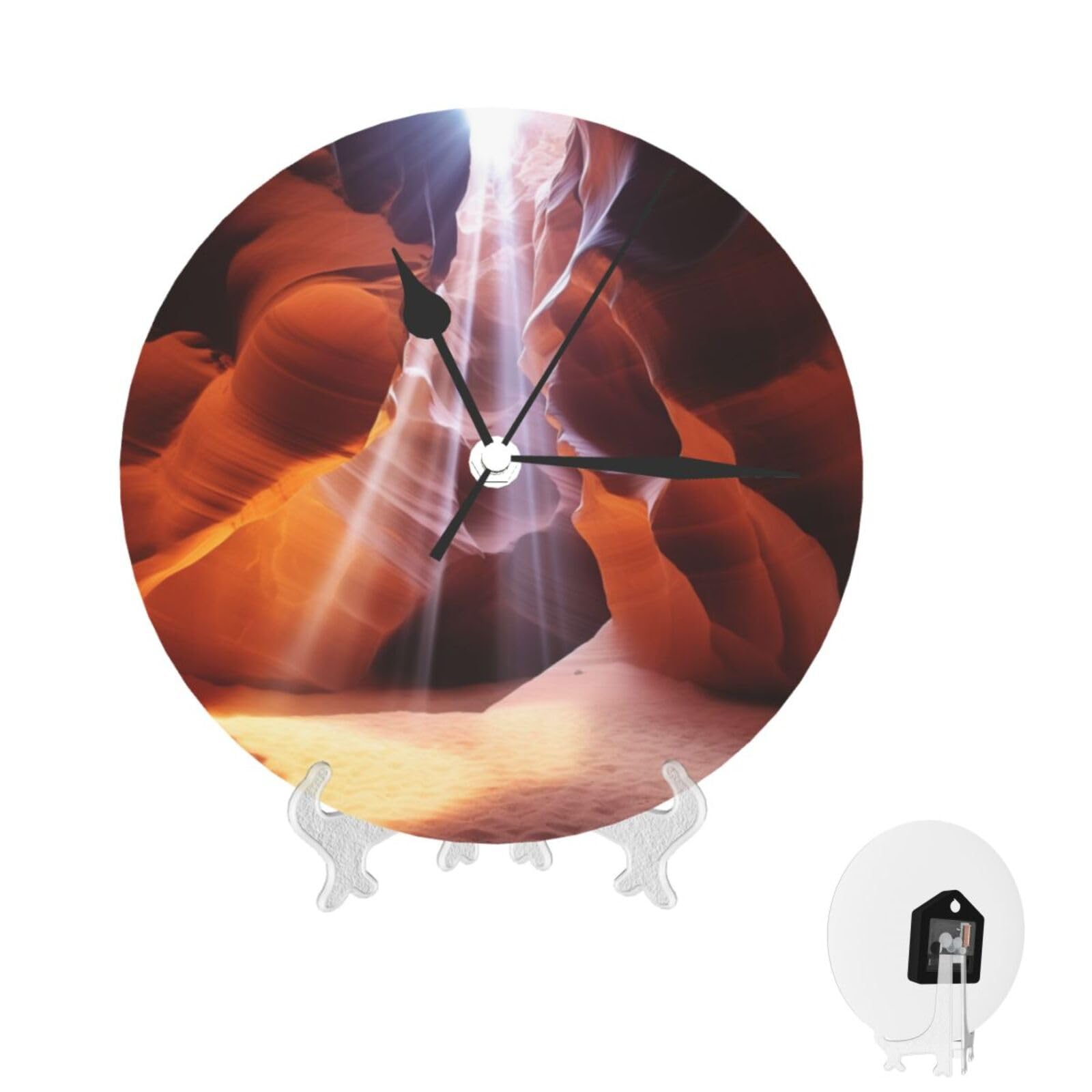 Fodpand White Antelope Canyon Wall Clock 10 Inch, Decorative Wall Clocks Battery Operated Silent Non Ticking, Modern Round Clocks - Analog Small Classic For Office, Home, Living Room