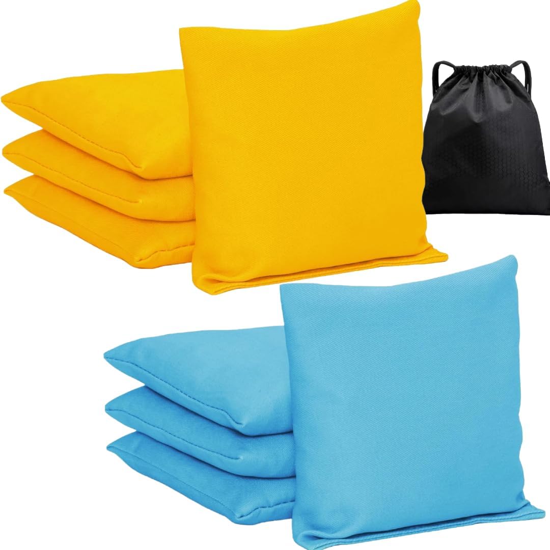 Sandbag Toss Set, Piece Standard Beanbag Set for Tossing Official Professional-Size and Weight Sandbags, Two-Tone All-Weather Sandbag Beanbag Set with Rainproof Carry Bag