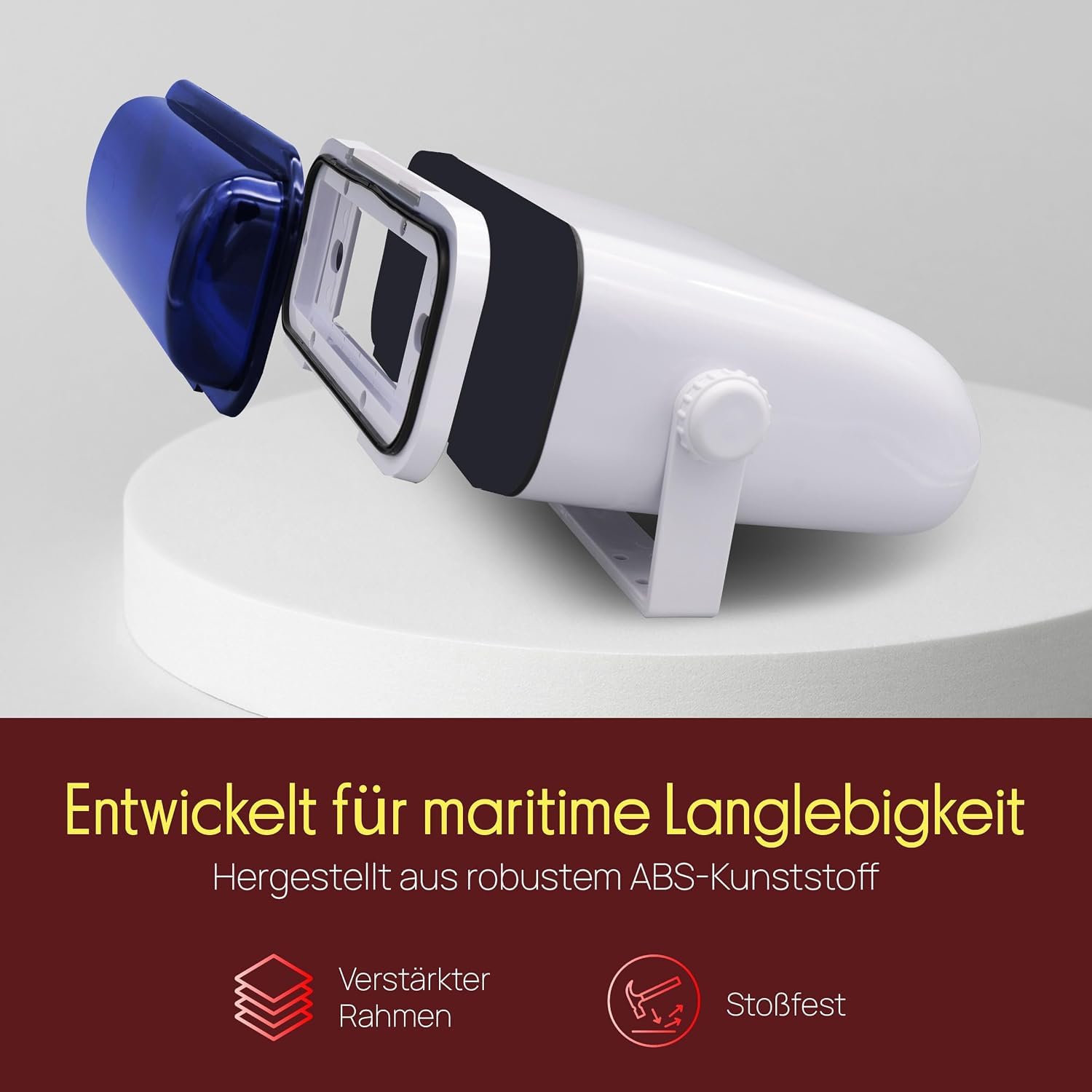 Pyle Marine Radio Schutzgehäuse – wasserdichte 1-DIN Abdeckung für Autoradios & Marine-Radios, UV-beständiges Outdoor Schutzschild mit Klappdeckel, ideal für Boot, Wohnmobil & Außenbereiche – Weiß
