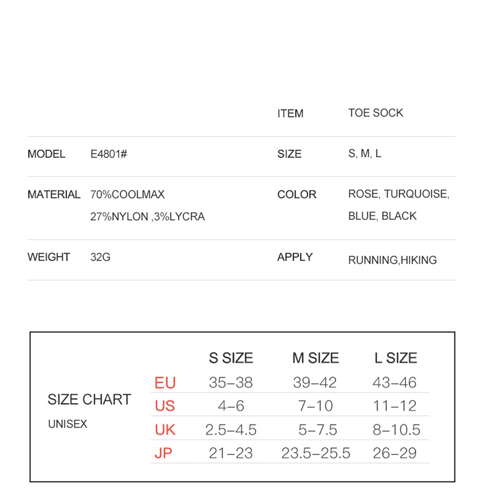 UKKO Calcetines de Hombre 3 Pares Ultra Run Cutt Athletic Athletic Cine Toe Socks Quarter Socks Toesocks-E4801 L Size